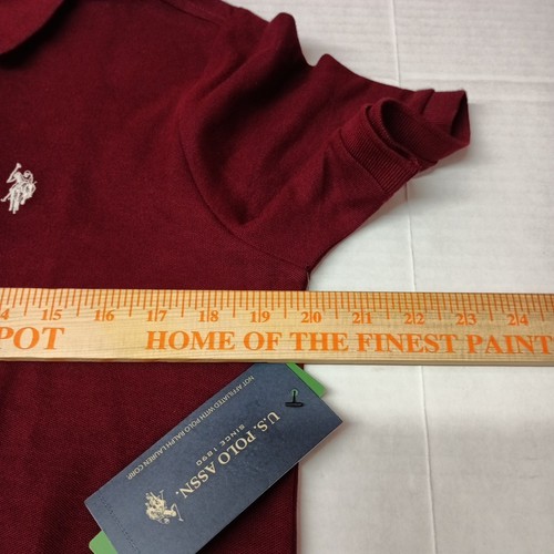 U.S. Polo Assn Performance Pique Polo Shirt Men's Size S Small Maroon Fall - Picture 5 of 7