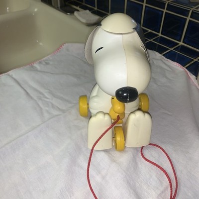 Vintage 1975  Hasbro Snoopy with Woodstock, pull toy