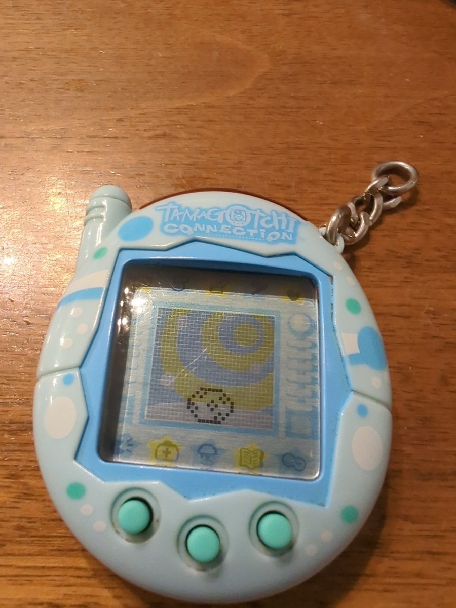 Tamagotchi Connection V3 Vintage Bandai 2004 Blue Bubbles • Tested