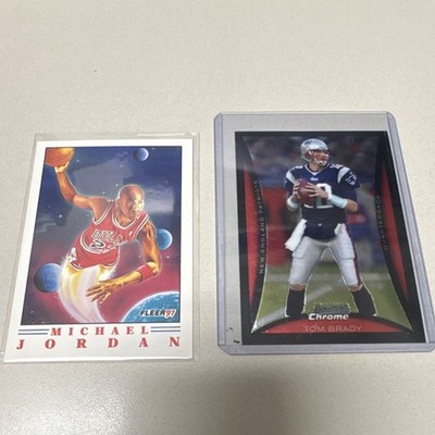 Fleer 1991 Michael Jordan Insert 2 of 6 + Tom Brady Bowman Chrome BC112 Lot