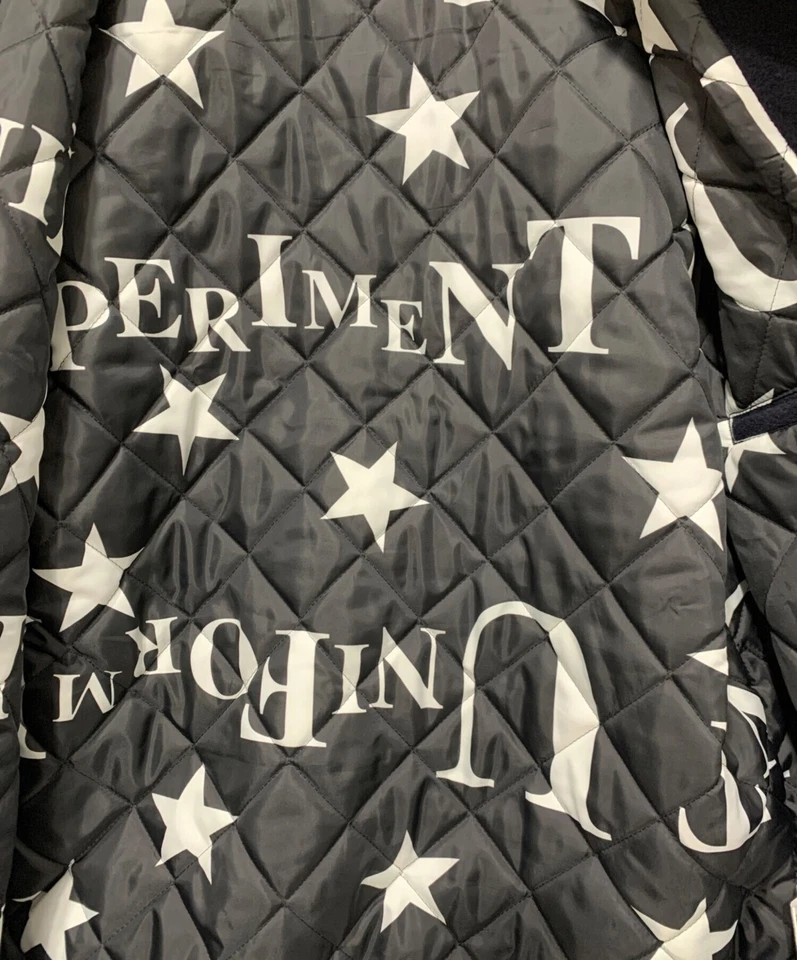 uniform experiment Stadium jacket Size: 4 White x navy Men UE-156014 - Image 3 of 4