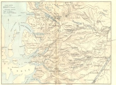 SCOTLAND. Dingwall & Skye Railway  1887 old antique vintage map plan chart