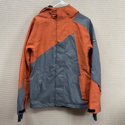 Ride Strata HD Gray/Orange FullZip Georgetown Shell Snowboard Jacket Men Size XS
