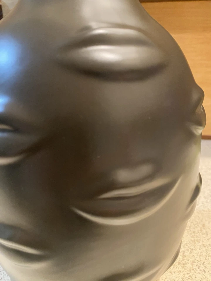 Jarrón negro moderno decoración del hogar único centro de mesa boho besos florero de cerámica Foto 4 de 4