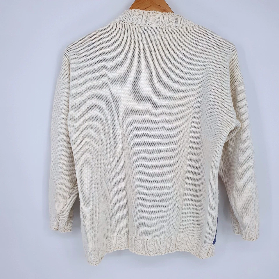 Suéter De Colección Años 90 Cristal Kobe Floral Housecore Bordado Novedad Tejido Pesado L Foto 2 de 4