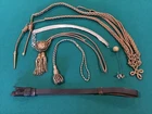 6 AUTHENTIC CIVIL WAR & LATER MILITARY GILT GOLD CORD AIGUILLETTE OFFICERS SASH