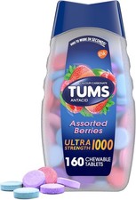 TUMS Ultra Strength Chewable Antacid Tablets for Heartburn Relief and Acid Indig