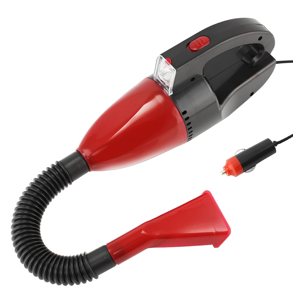 Aspirateur de voiture filaire 90W Avizar avec lampe LED intégrée et ses accessoires