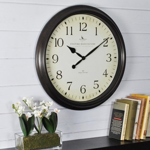 clocks clock bronze firstime whisper round avery inch quiet ticking sound rubbed oil crafted american audible office bipflip lowes