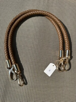 Miche New Tan Rope Braided Handles Strap w/gold lobster claw/clip ends