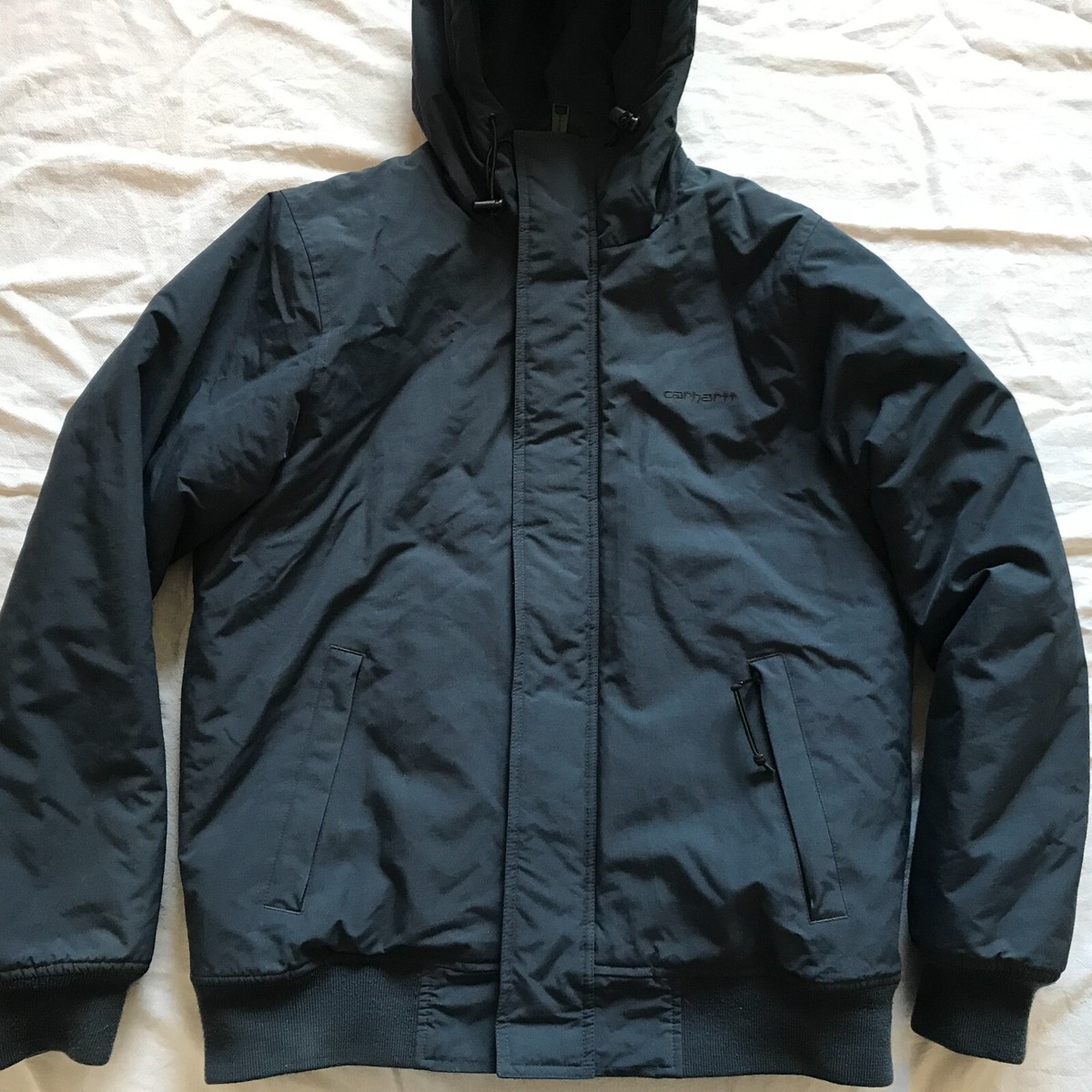 CARHARTT WIP KODIAK BLOUSON BPMBER PARKA JACKET NAVY BLUE SZ MEDIUM