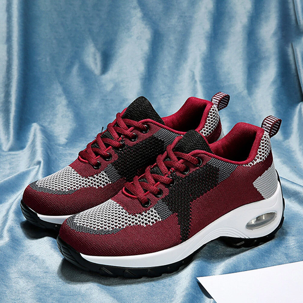 Women Tennis Net Shoes Size 35 40 Breathable Autumn Outdoor Shoe 38 Maroon red
