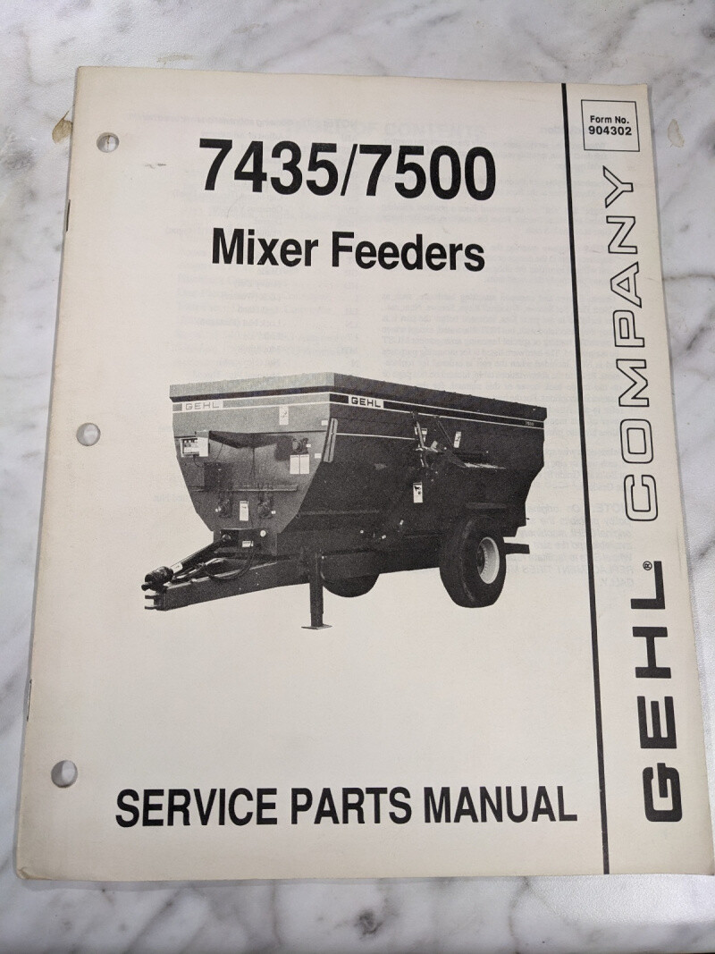 GEHL SERVICE REPAIR PART LIST CATALOG MANUAL 7435 7500 MIXER FEEDERS