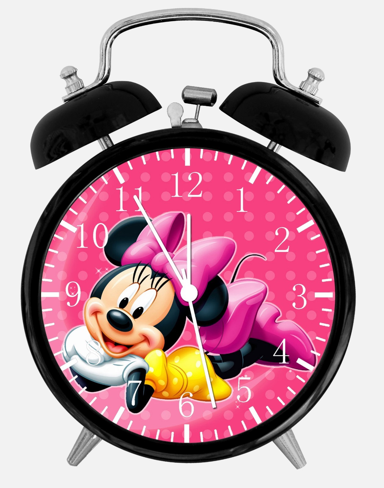 Disney Minnie Mouse Alarm Desk Clock 3.75" Home Decor E123 Nice For Gift