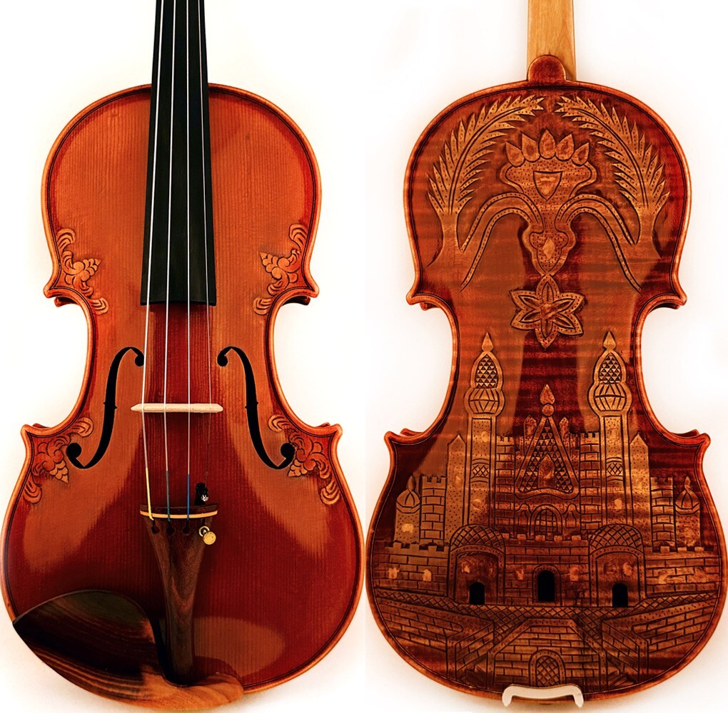 T30+ Master Antique Stradivari 1716 Copy Carved Castle
