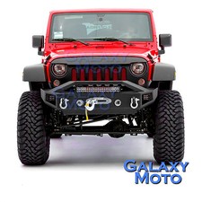 Stubby Rock Crawler Front Bumperled Light Bar Mount For 07-18 Jeep Wrangler Jk