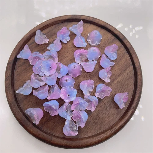 100Pcs Multicolor Vintage Trumpet Bell Flower Cap Beads Lampwork Glass 10x6mm - Picture 37 of 50