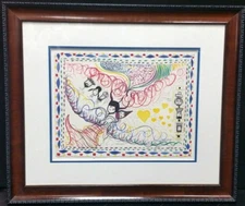 Raphael Abecassis Original Watercolor Gouache on Paper 'Beshert' Painting W/ COA