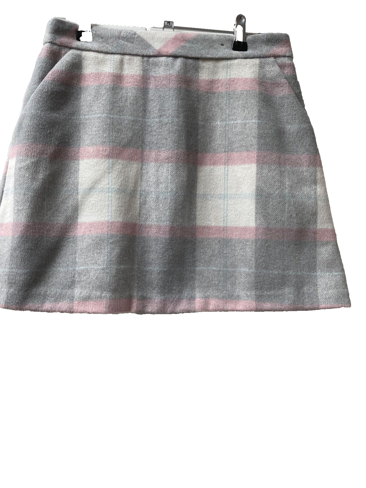 Primark UK10 Pink/Grey Plaid Soft Short Skirt (SK19)