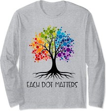 Each Dot Matters Colorful Tree Dot Day Polka Long Sleeve T-Shirt