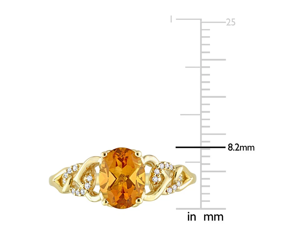 Anillo de citrino Madeira de 1,10 quilates (ctw) de oro amarillo de 10 quilates Foto 3 de 4