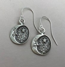 New Artisan Sterling Silver Sundance Charm hammered Earrings handmade jewelry