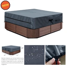 91" x 91" Hot Tub Pool Spa Cover Cap Heavy Duty UV Sun Protector Water Resistant