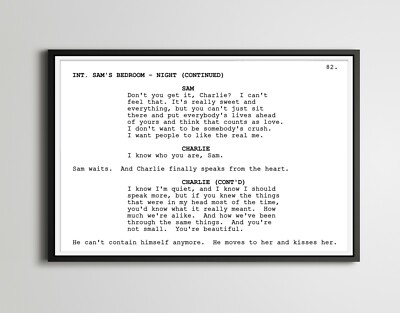 The Perks of Being a Wallflower Screenplay POSTER! (up to 24x36) - Film - Movies