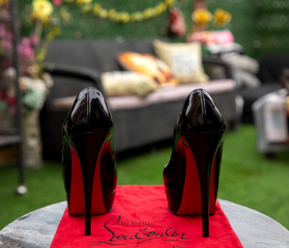 Christian Louboutin Black Patent Leather Lady Peep Pumps Size 37 Christian Louboutin Black Patent Leather Lady Peep Pumps Size 37