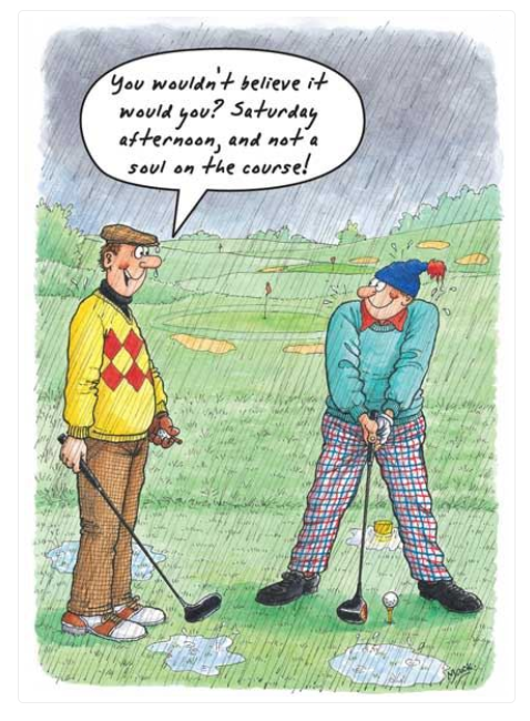 Birthday Card Funny GOLF GOLFING GOLFER Card '...and not a soul on the course!'