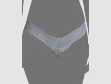 22 Hanky Panky Women Gray Signature Stretch Lace Low Rise Thong Panties SizeOS