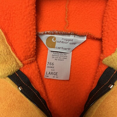Vintage 80s Carhartt Rugged Fuzzy Fleece Orange Velour Velvet