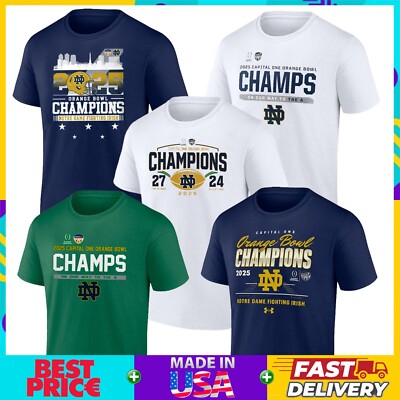 HOT! 2025 Orange Bowl Champions Notre Dame Football Team T-Shirt S-4XL