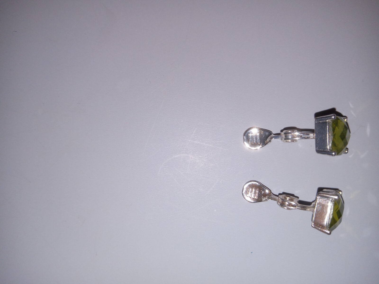 Anne Klein Clip On Earrings Rectangular Lemon Gre… - image 8