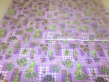 Gingham Check Flower Seersucker Fabric. Approx. 26x60. Ironed - SEE note. J25-18