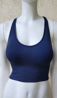 Tory Sport Navy SEAMLESS ADJUSTABLE LONG BRA Size XS