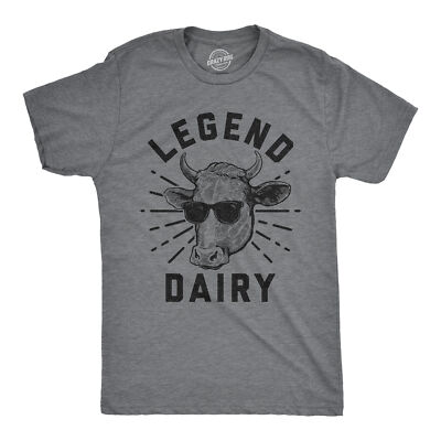 Mens Legend Dairy Tshirt Funny Cow Sunglasses Graphic Novelty Tee