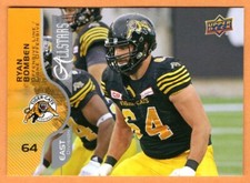 Ryan Bomben 2017 Upper Deck CFL all-star card Hamilton Tiger-Cats  Guelph