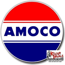 (AMOC-6) 12" AMOCO STANDARD  GASOLINE OIL VINYL DECAL GAS PUMP / LUBSTER