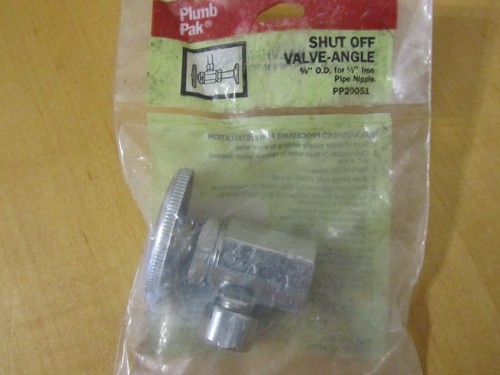 G368 Plumb Pak Shut-Off Valve Right Angle 3/8” O.D. Compression ½” Female Thread