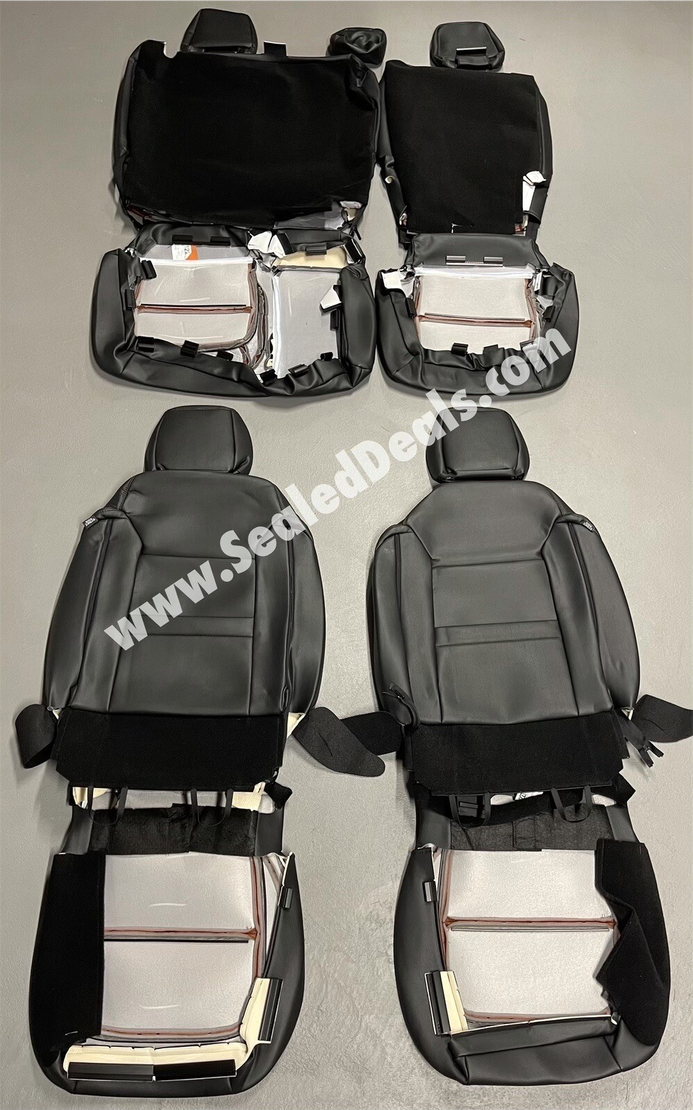 BLACK & MAHOGANY LEATHER SEAT COVERS FOR FORD BRONCO 4 DOOR FULL SIZE BIG BEND