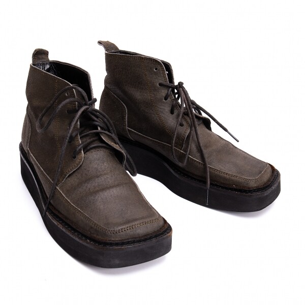 Y's Leather Platform Chucker Boots Size US About 6(K-136530 Y's Leather Platform Chucker Boots Size US About 6(K-136530