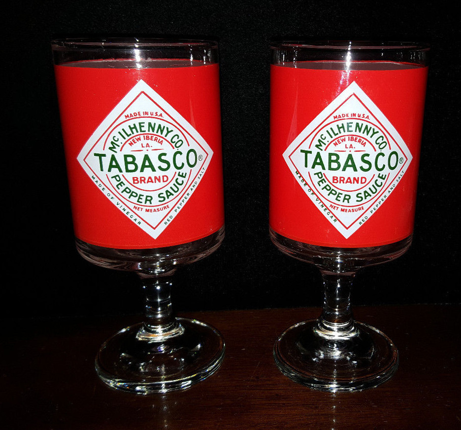 Pair of McIlhenny Co. Tabasco Brand Red Pepper Sauce 61/4" Bloody Mary