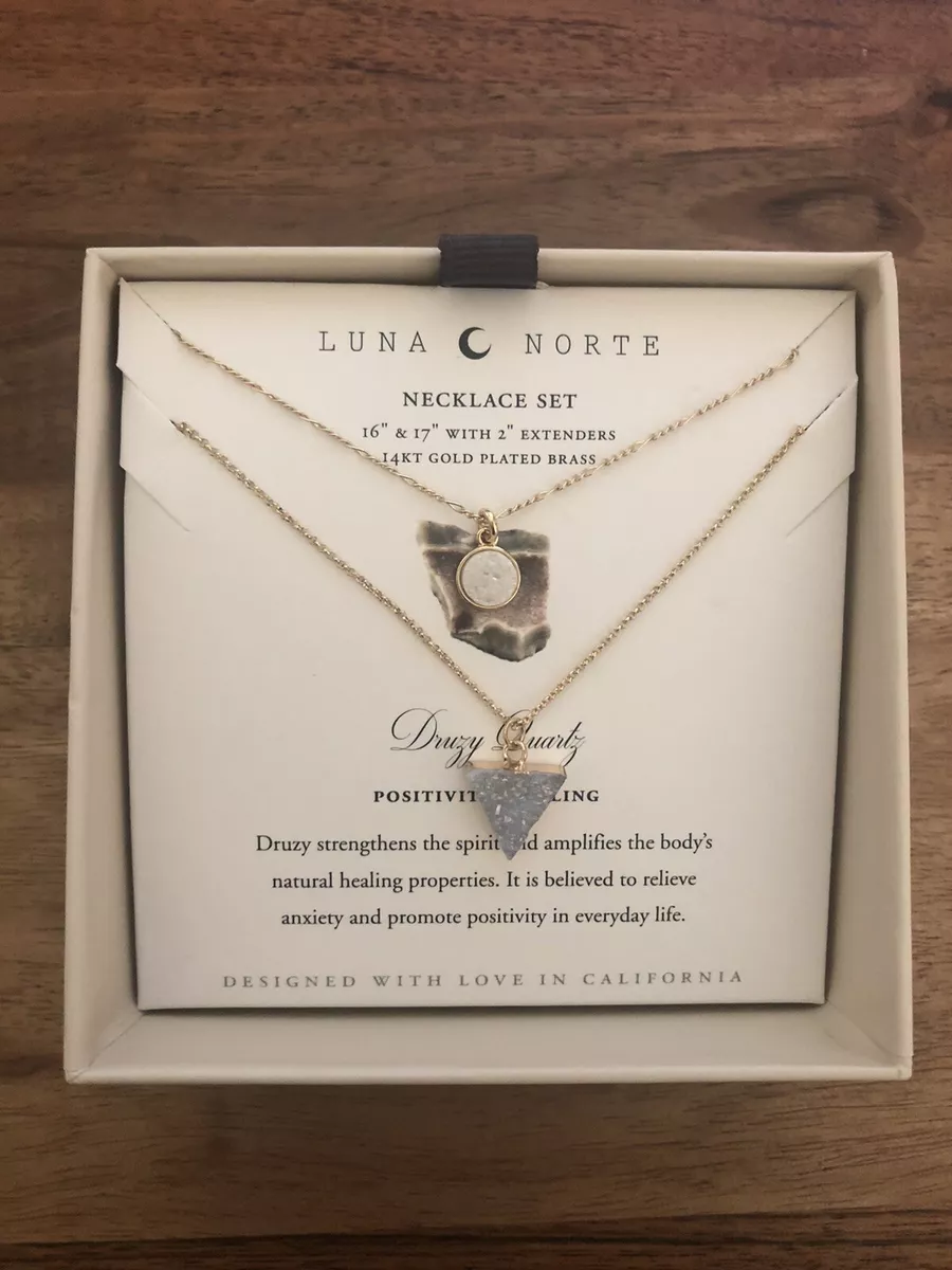Luna norte druzy quartz necklace best sale set