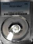 1950-S Roosevelt Dime PCGS MS 67 Blast White!