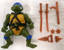 Vintage 1988 Playmates TMNT Ninja Turtles Hard Head Leonardo 4  Complete Figure