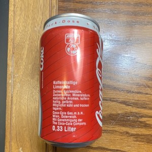 Coca-Cola Collectible Soda Can Red Silver White Theme 0.33L Austria