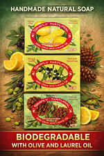 Handmade Natural Biodegradable Soap With Olive Oil  Laurel Oil 125g Pack of 6