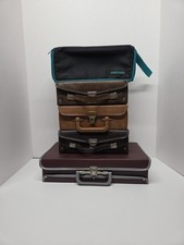 Vintage Cassette Tape Storage Case Lot of 5 Faux Leather Case Logic Holder M2