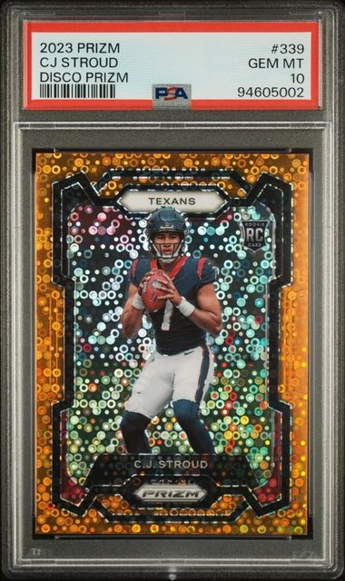 2023 Panini Prizm Orange DISCO CJ Stroud RC Rookie Card 339 PSA 10 Football C J